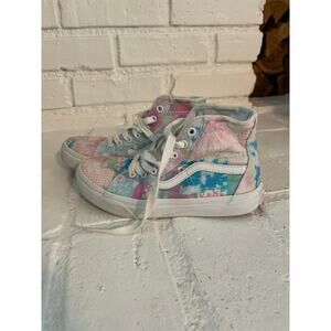 Vans Sk8-Hi Sneakers Patchwork Floral Print Junior Big Kid Youth Size 2.5